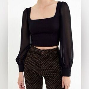 Urban Outfitters Lena Sheer‎ Sleeve Blouse size XS